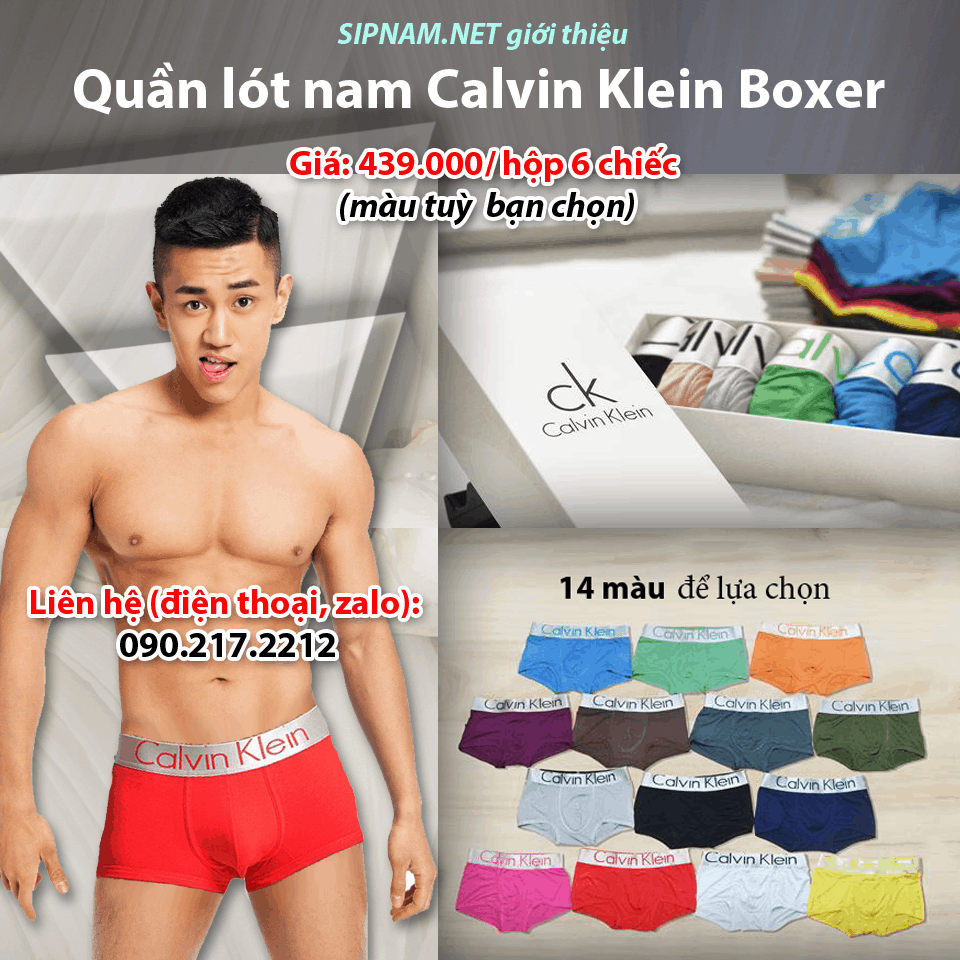 Hộp 4 quần Calvin Klein boxer, 14 màu tuỳ chọn - ♕Vua quần lót, sịp nam SỐ  1 VIỆT NAM